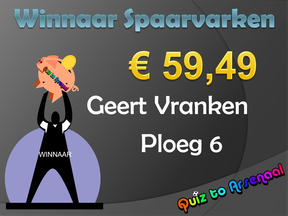 Winnaar Gokvarken Ronny Quiz To Arsenaal 1